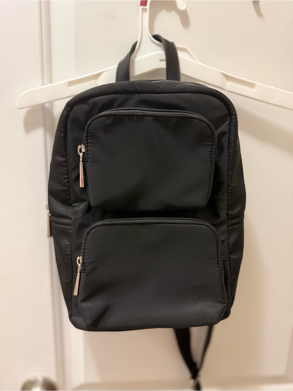 Forever 21 Black Nylon Mini Backpack with Front Zip Pockets